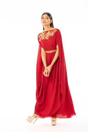 Belted Drape Dress
