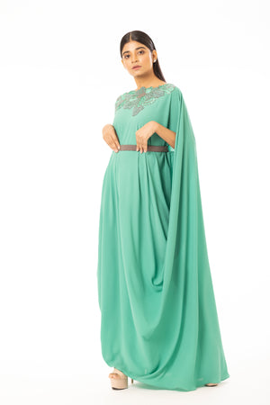 Embroidered Belt Dress