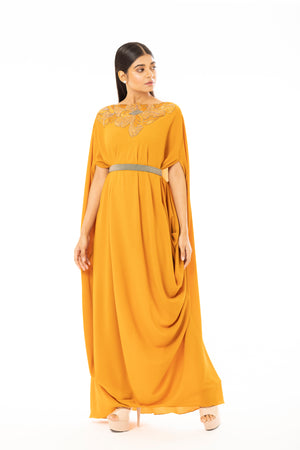 Embroidered Belt Dress