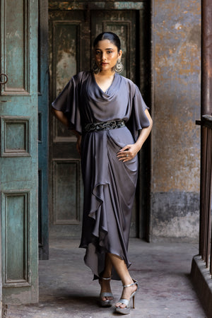 Embroidered Pleated skirt set
