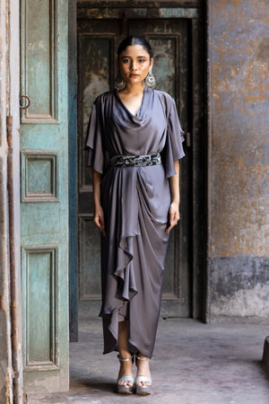Embroidered Pleated skirt set