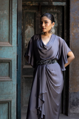 Embroidered Pleated skirt set