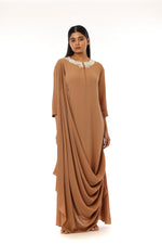 Front&Back Embroidered Drape Dress