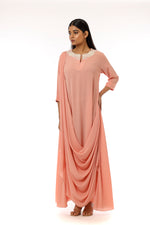 Front&Back Embroidered Drape Dress