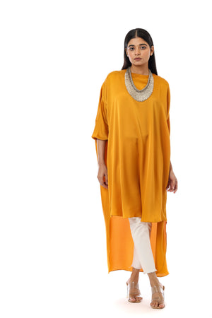 Oversized Fitted-Sleeve Dress