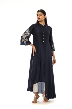 Asymmetric Embroidered Kurta