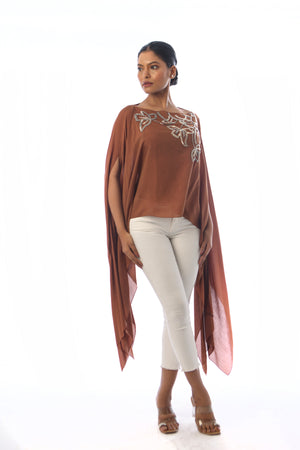 Embroidered Cape Top