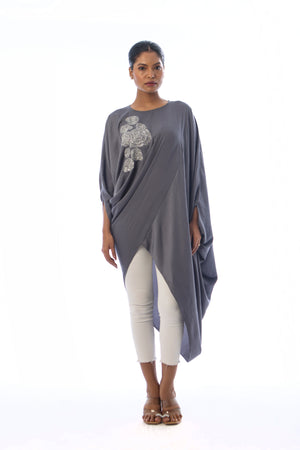 Embroidered Drape Tunic