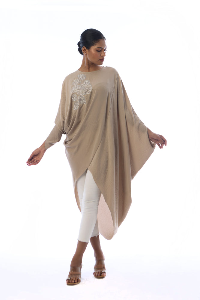 Embroidered Drape Tunic