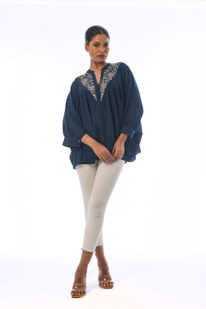 Embroidered Dolman Top