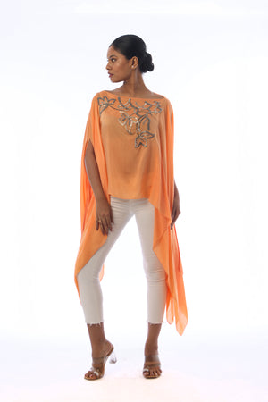 Embroidered Cape Top