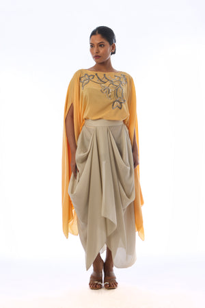 Embroidered Cape Top