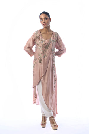 Asymmetrical Embroidered Kurta