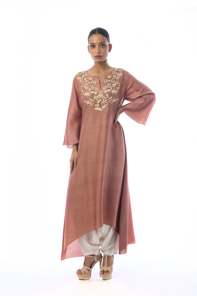 Embroidered High-low Kurta