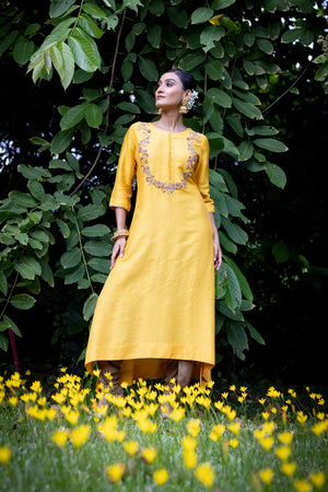 Back & Front Embroidered Kurta