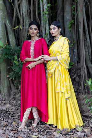 Front & Back Embroidered Kurta