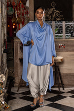 Embroidered Cowl Top