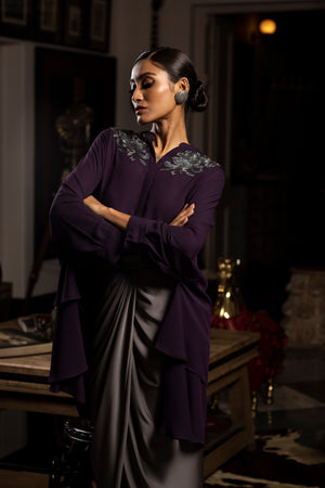 Asymmetric Embroidered Top