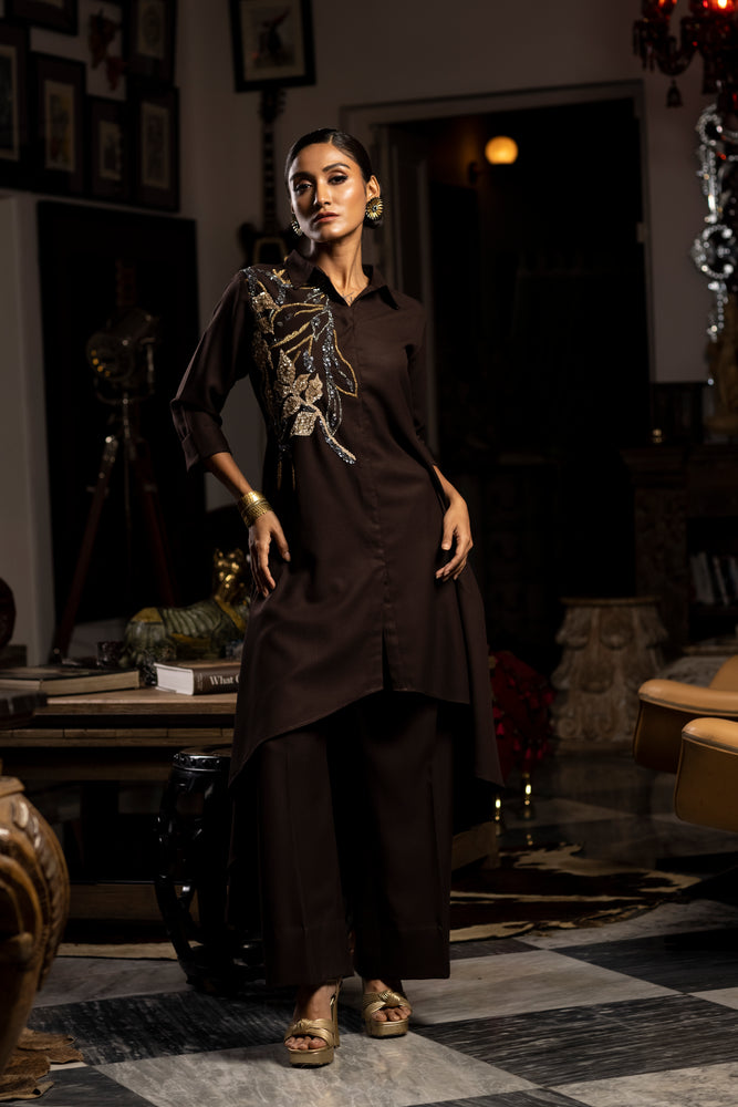 Embroidered Shirt Set