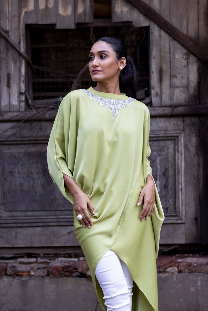 Embroidered Drape Tunic