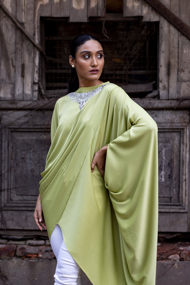 Embroidered Drape Tunic