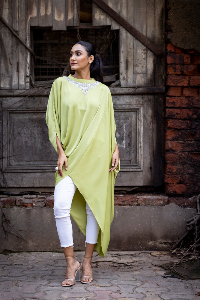 Embroidered Drape Tunic