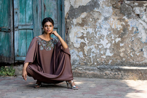 Embroidered Wave Drape