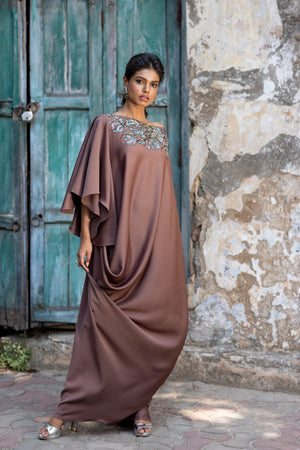 Embroidered Wave Drape