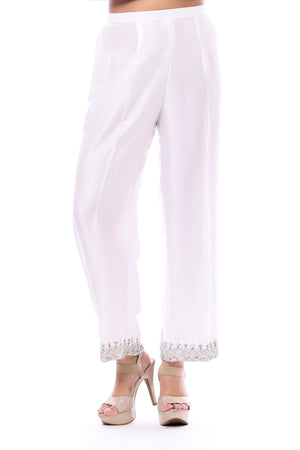 Silver Embroidered Pant