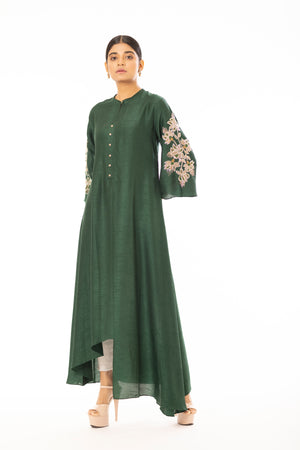 Asymmetric Embroidered Kurta