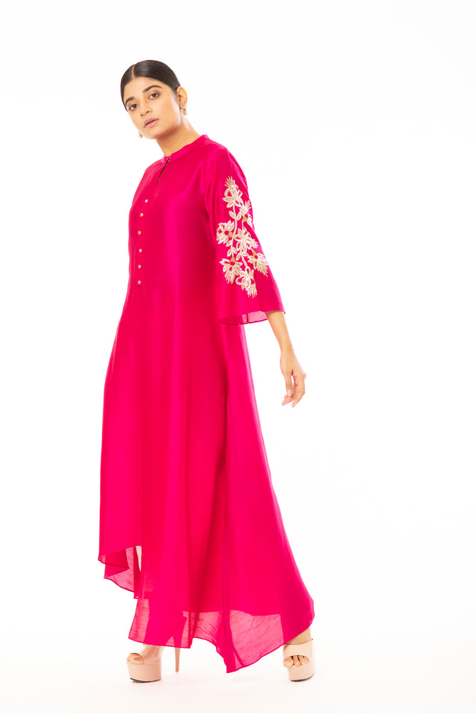 Asymmetric Embroidered Kurta