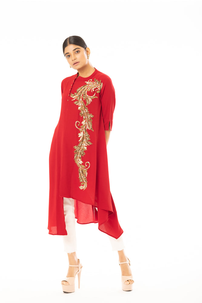 Abstract Cut Embroidered Tunic
