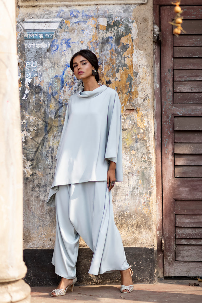 Cowl Neck Pant Suit