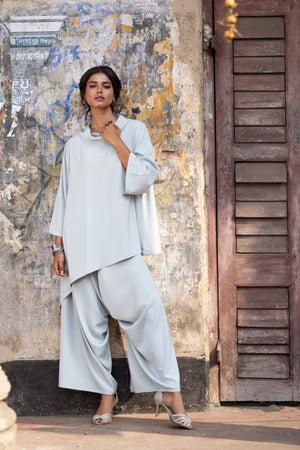 Cowl Neck Pant Suit