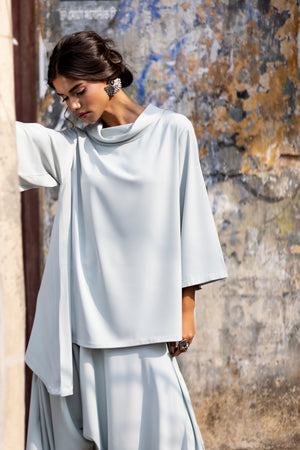 Cowl Neck Pant Suit