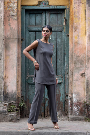 Back Cowl Pant Suit