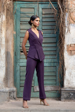 Overlap Pleated Pant Suit