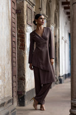 Asymmetric Overlap Pant Suit