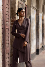 Asymmetric Overlap Pant Suit