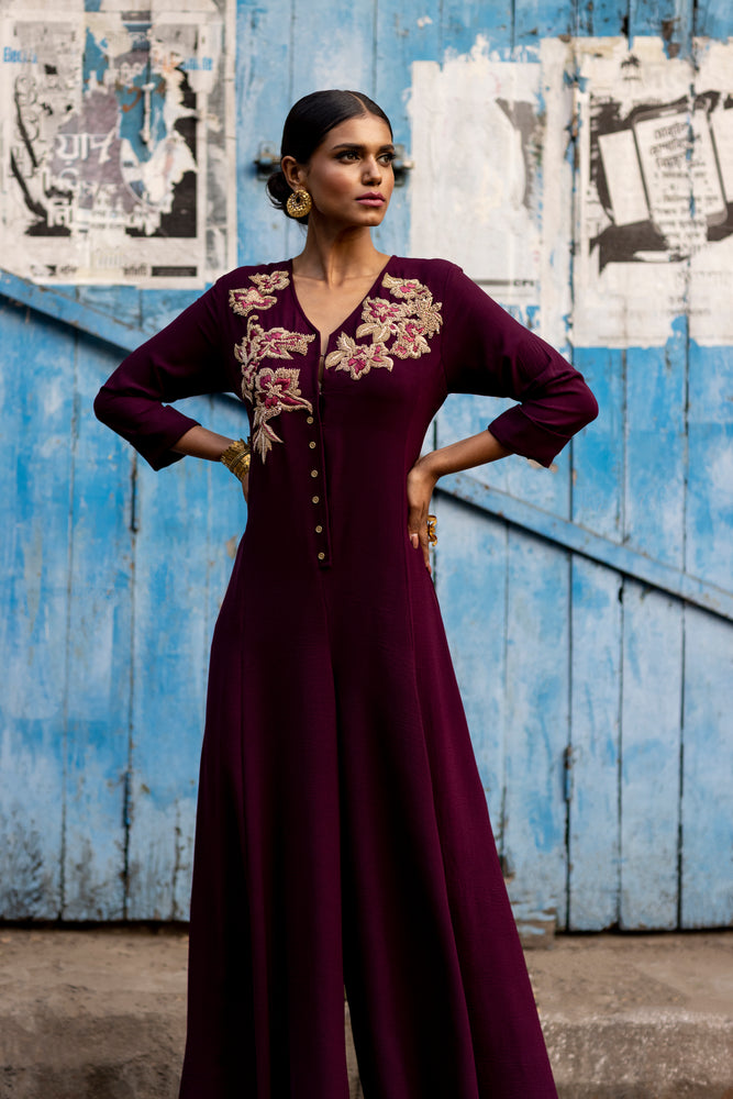 Embroidered Jump Suit