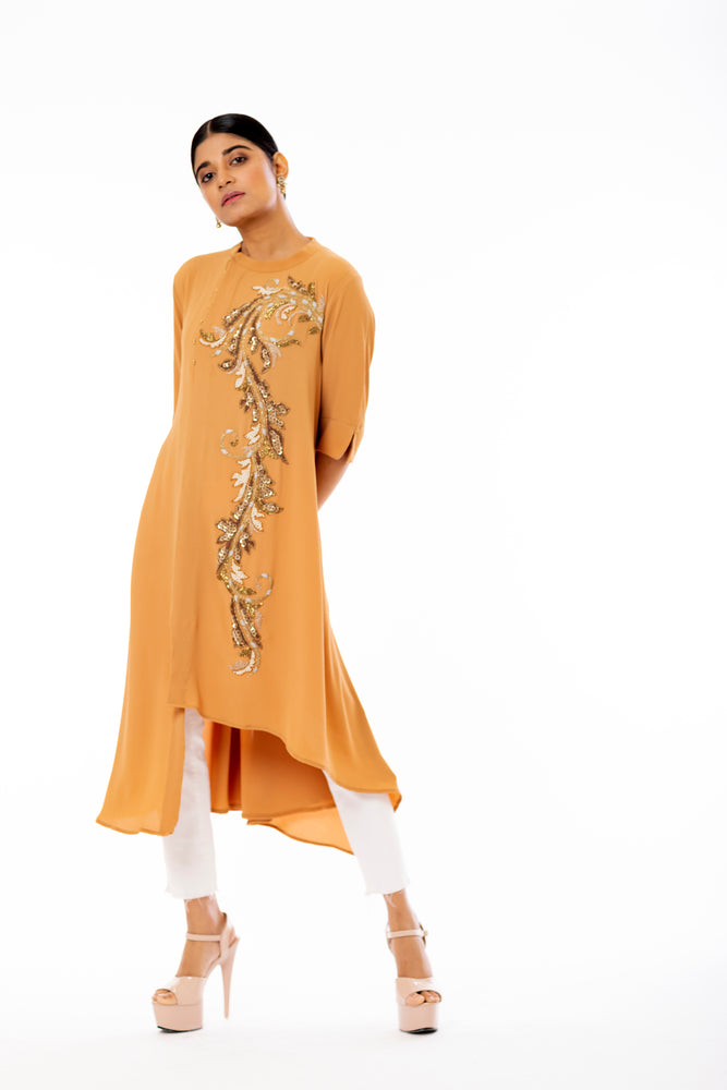 Abstract Cut Embroidered Tunic