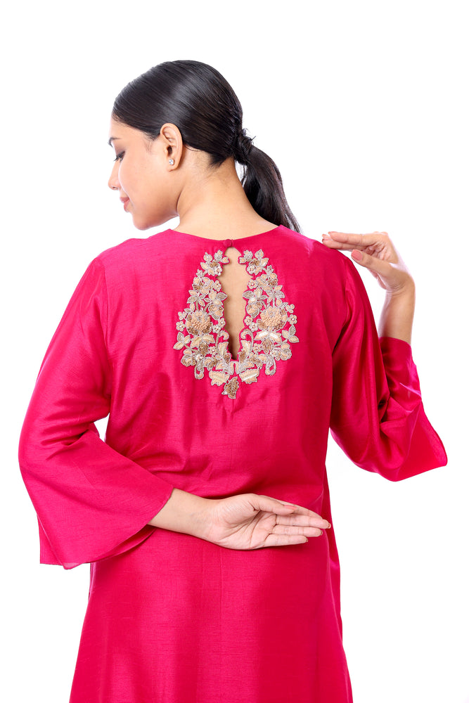 Neck & Back Embroidered Kurta
