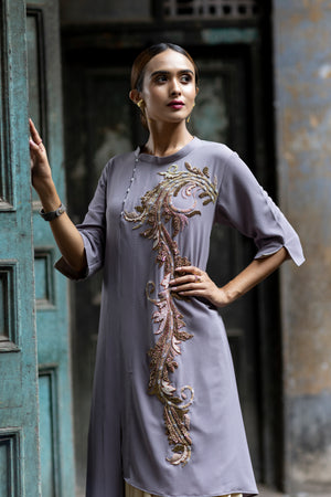 Abstract Cut Embroidered Tunic