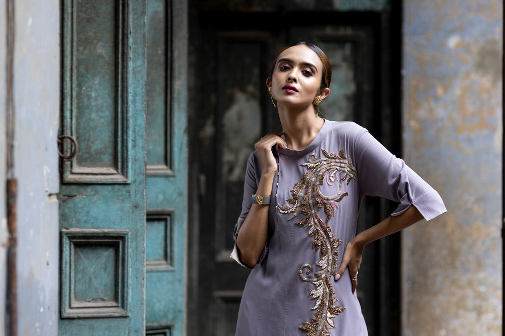 Abstract Cut Embroidered Tunic