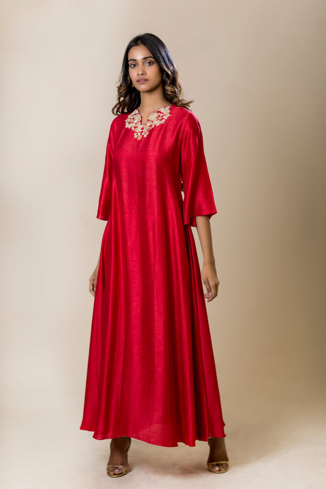 Neck & Back Embroidered Kurta
