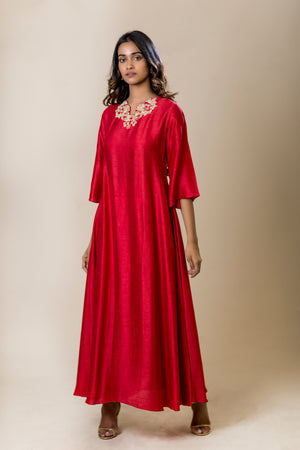 Neck & Back Embroidered Kurta