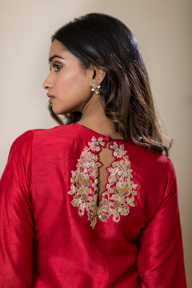 Neck & Back Embroidered Kurta