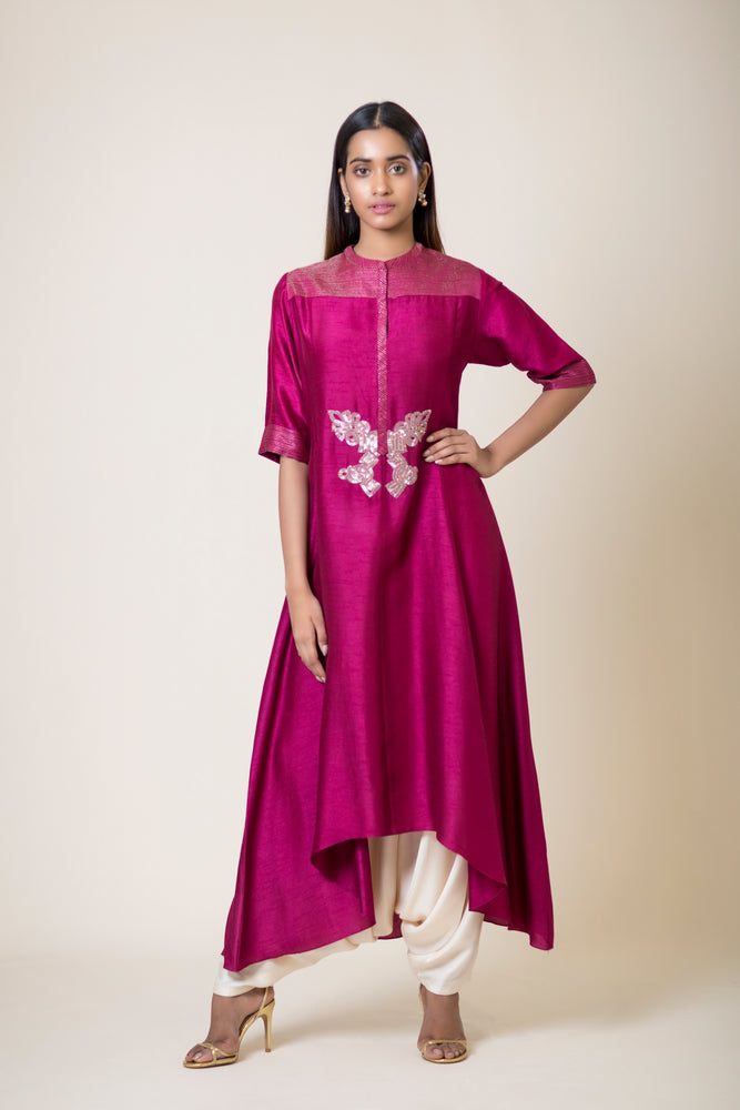 Embroidered High-low Kurta