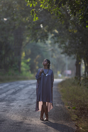 Oversized Fitted-Sleeve Dress
